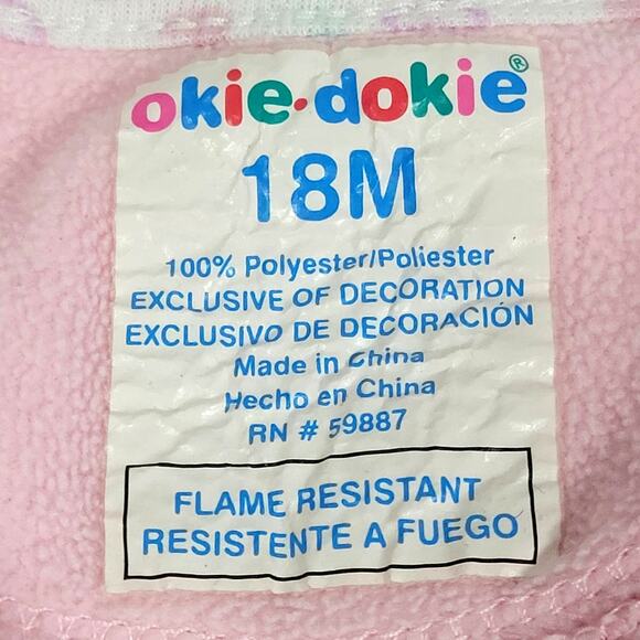 okie-dokie  Fleece Sleeper Size 18mo NWOT - Picture 5 of 9